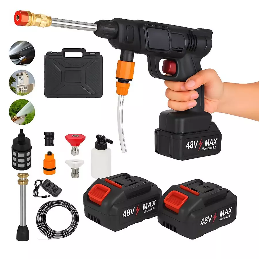 Lavadora de Alta Pressão 48V Sem Fio + 2 Baterias e Maleta