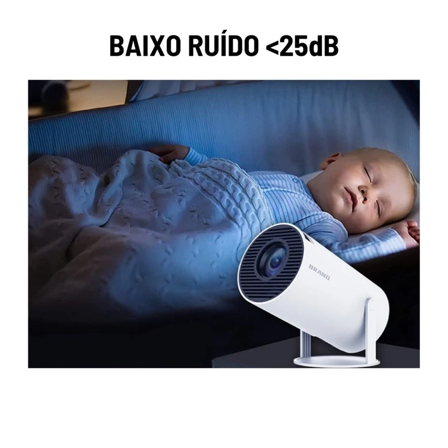 Projetor HY300 silencioso: baixo ruído menor que 25dB