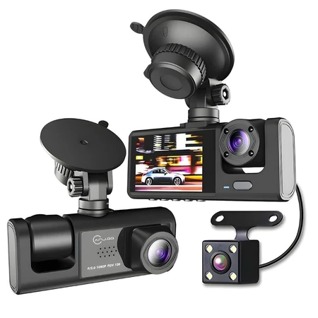Câmera Veicular Full HD 1080p · 3 Lentes · Visão Noturna