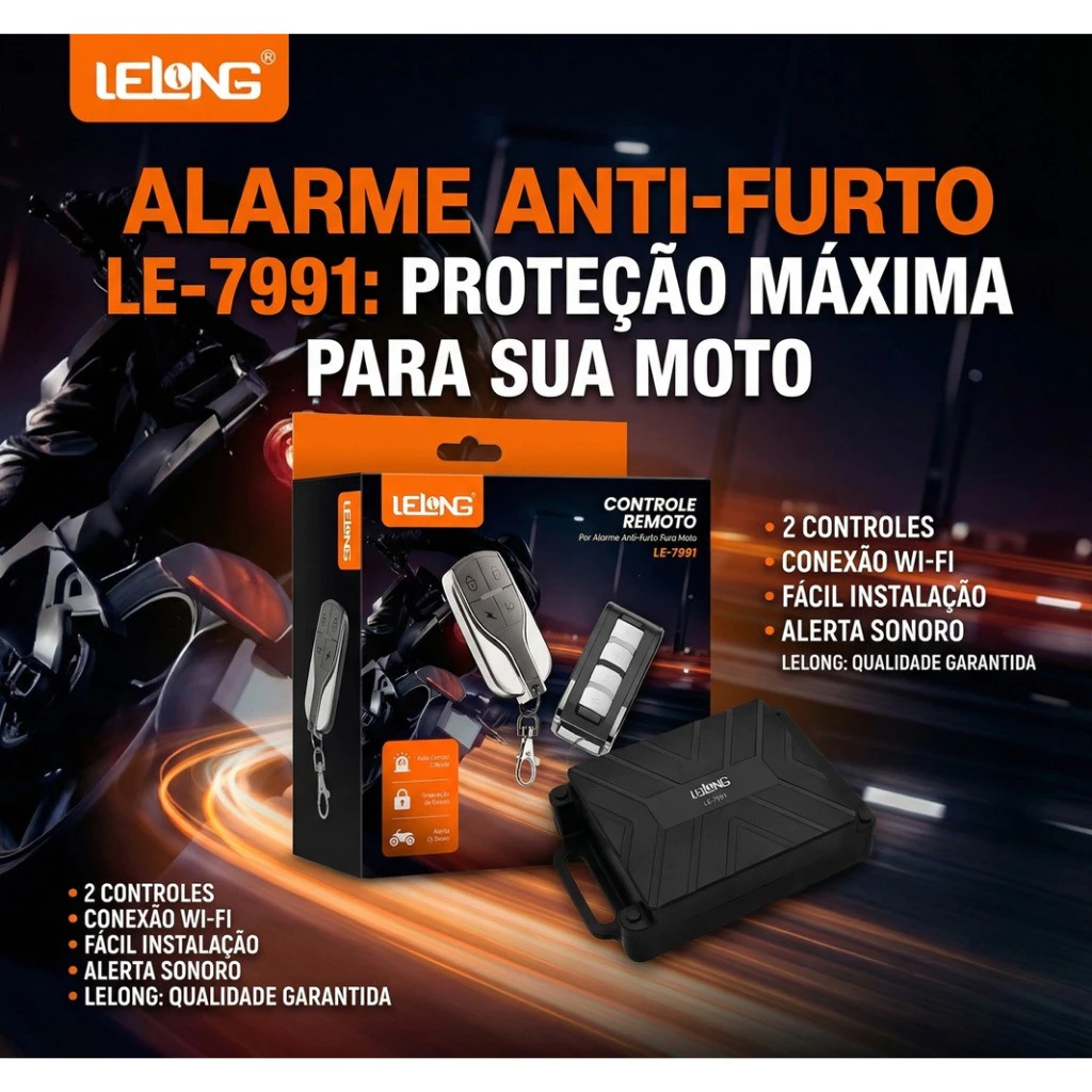 Alarme antifurto LE-7991 proteção máxima para sua moto