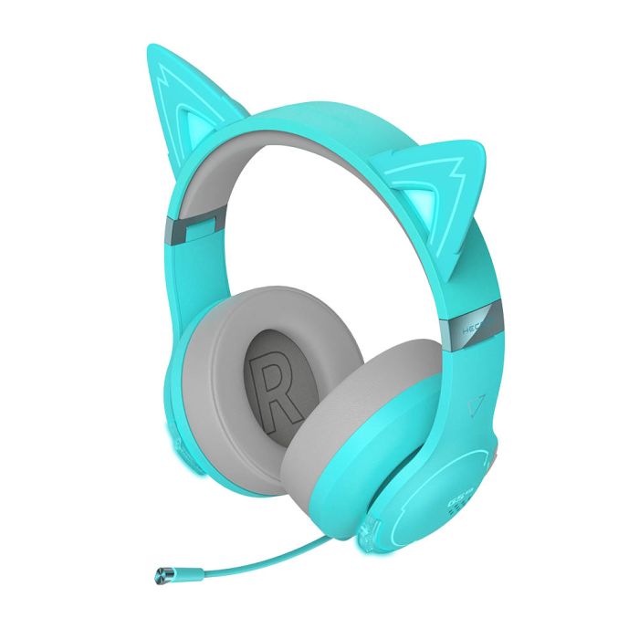 Headset G5BT Cat turquesa com microfone retrátil