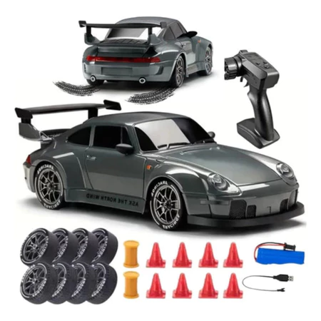 Carrinho RC Drift Porsche 993 · 4WD 1:20 · Controle 2.4GHz · Luzes LED
