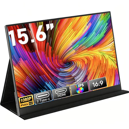 Monitor Portátil 15.6" IPS Full HD 1080p · Type-C + Mini HDMI