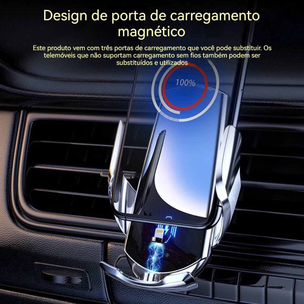 Carregamento sem fio + porta magnética