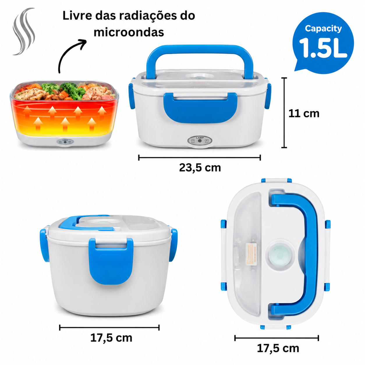 Marmita 1,5L com aquecimento por todos os lados — sem radiação