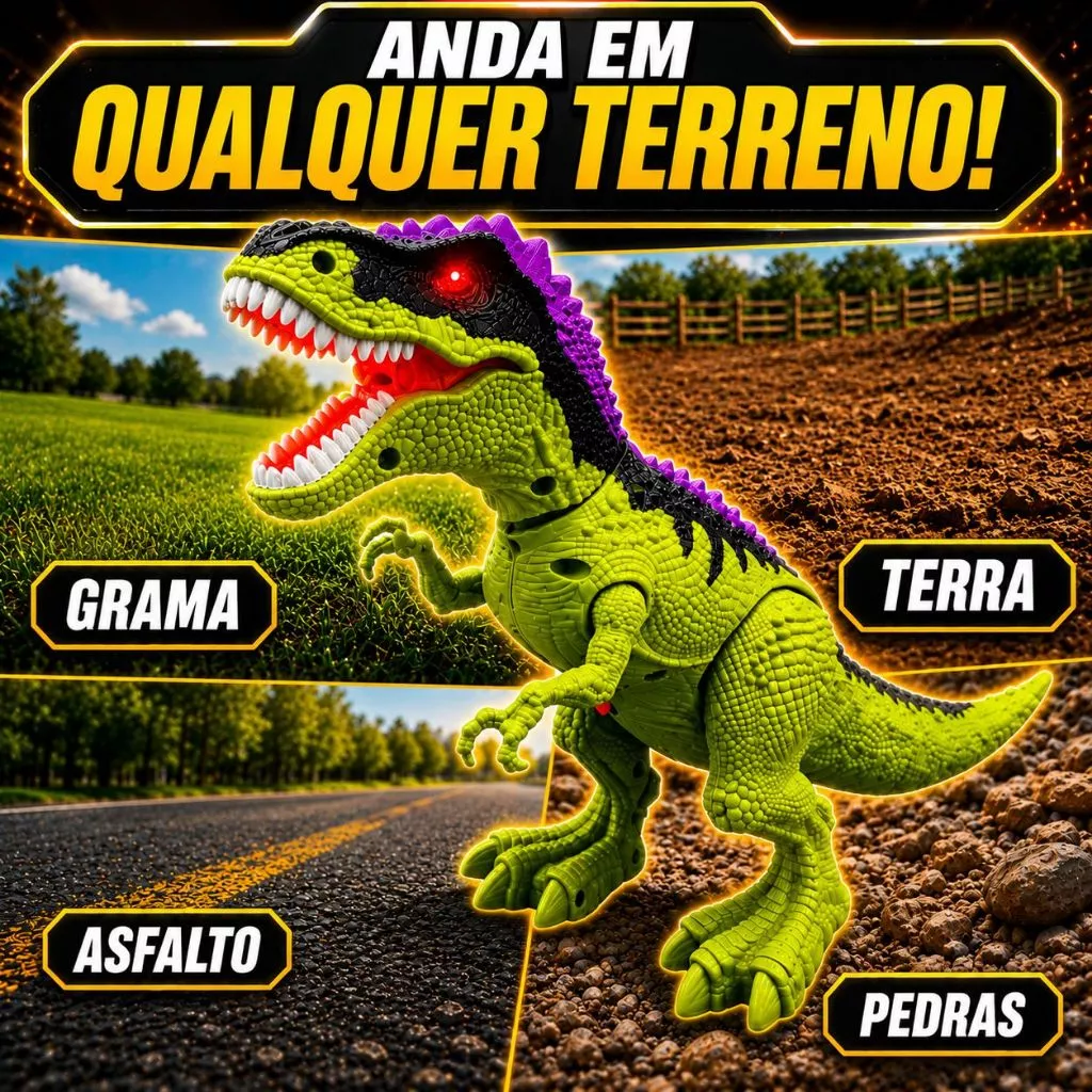 Anda em qualquer terreno: grama, terra, asfalto e pedras