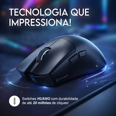Detalhe do mouse gamer Attack Shark X11