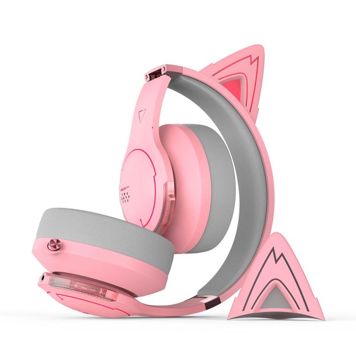 Headset G5BT Cat rosa dobrado com orelhas magnéticas