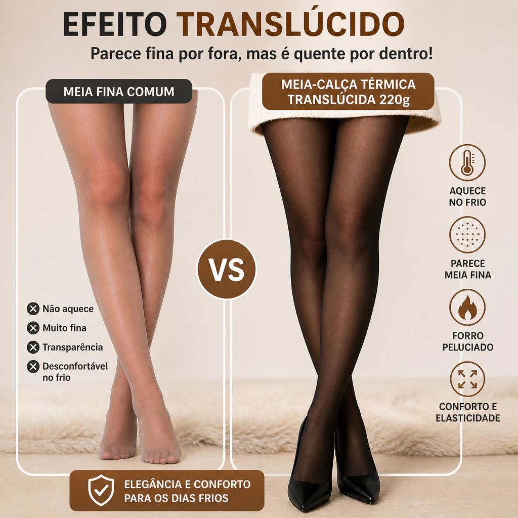 Meia-calça térmica translúcida imagem 3