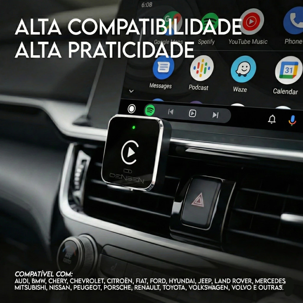 Adaptador conectado mostrando alta compatibilidade